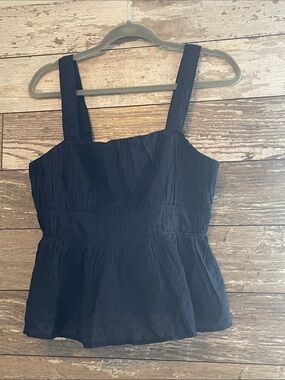 GAP navy Square-Neck Peplum Camisole